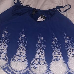 Blue white tank that’s flowy